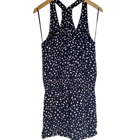 i joah Black Romper With Cream Polka Dots  Size Medium - Picture 2 of 9